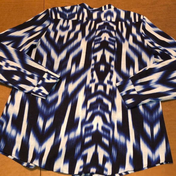 Calvin Klein Lightweight Abstract Blue Top Shirt M - Picture 10 of 12